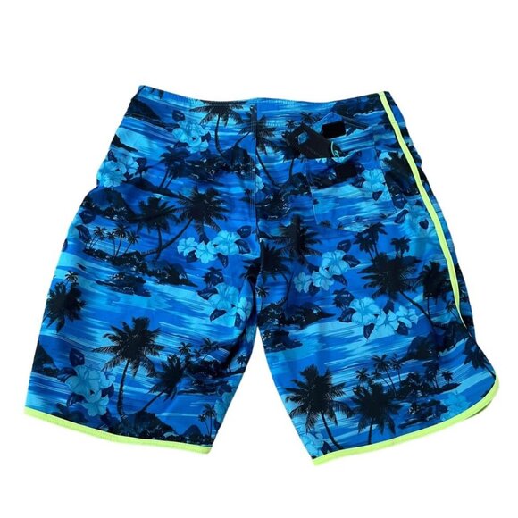 Burnside Boardshorts Men’s Size 34 Waist Blue Tropical Print Surf Tool - Picture 5 of 5